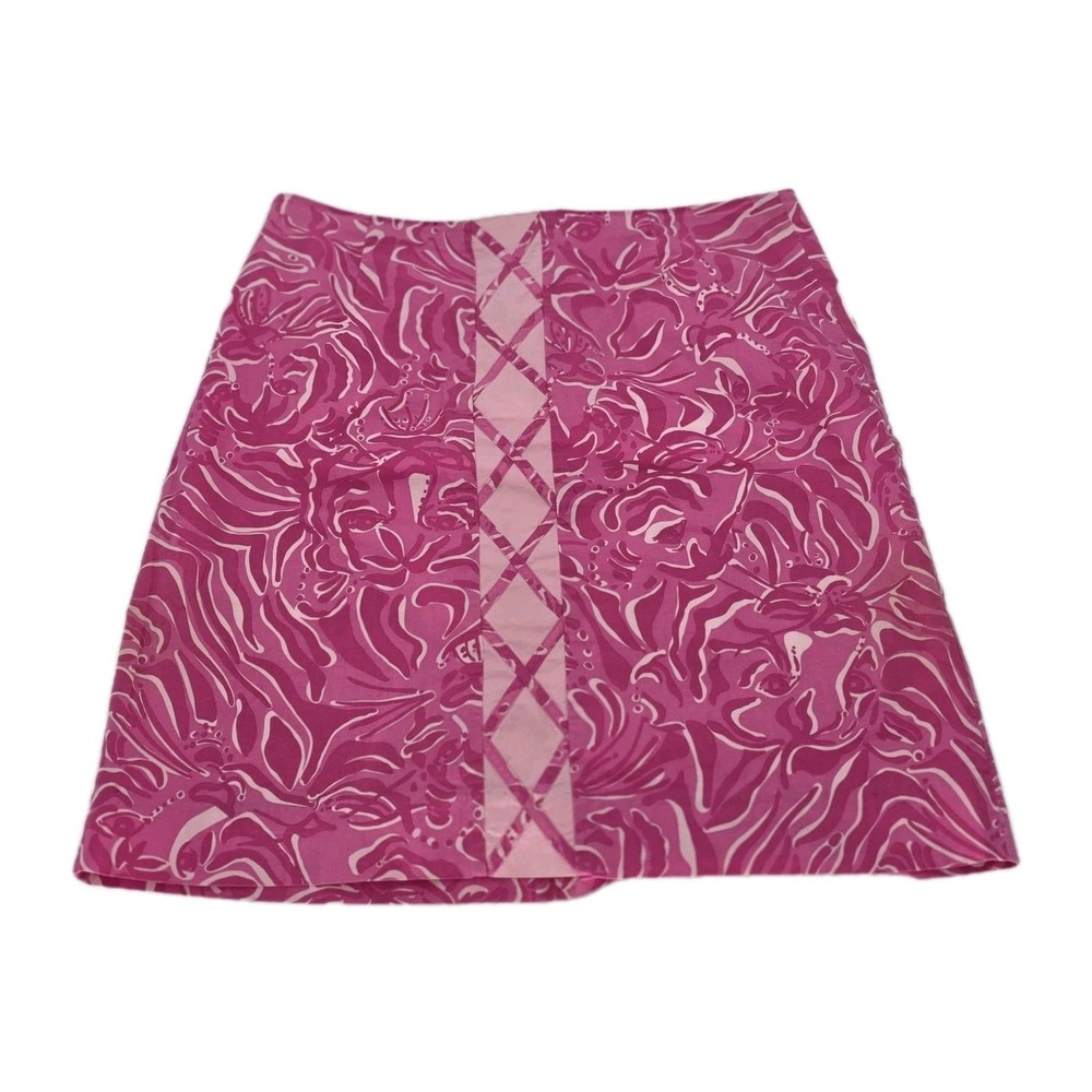 Lilly Pulitzer Pretty Pink Floral Skirt 4 Party Cocktail Beach‎ Lake Vacation